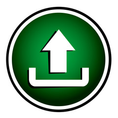 Upload round green icon