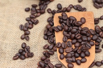 Beautiful of roasted coffee beans.
