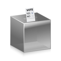Ballot box with ballot paper vector