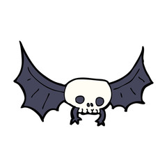 cartoon spooky skull bat