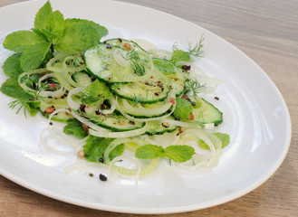 Cucumber salad with mint