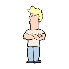 cartoon man with folded arms