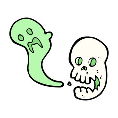 cartoon spooky skull