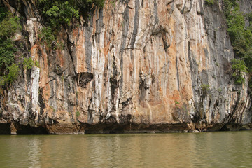 Karst rock formations  in the Bay of Phang Nga, Thailand, Southeast Asia