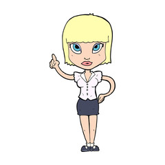 cartoon pretty girl with idea