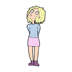 cartoon curious woman