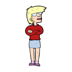 cartoon annoyed woman