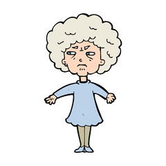 cartoon bitter old woman
