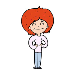 cartoon happy woman