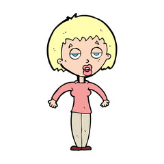 cartoon woman shrugging shoulders