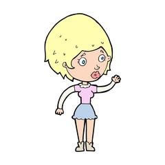 cartoon woman waving