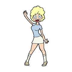 cartoon woman dancing