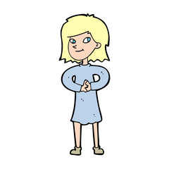cartoon happy woman