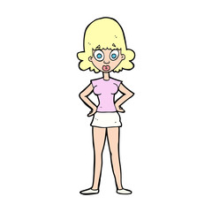 cartoon surprised woman