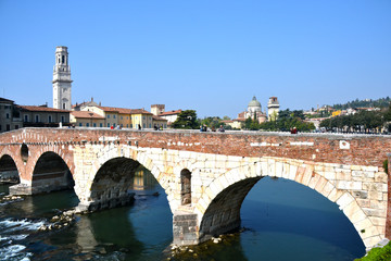 Fototapeta na wymiar Panorama of the beautiful city of Verona, Italy
