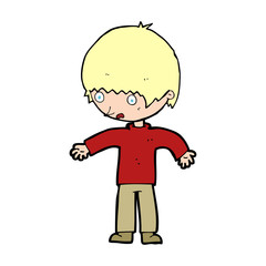 cartoon confused boy