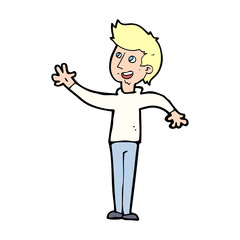 cartoon man waving