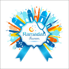 Vector illustration arabic ramadan kareem frame, design celebrat