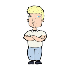 cartoon man with crossed arms