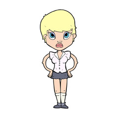 cartoon annoyed girl
