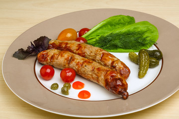 Grilled sausages