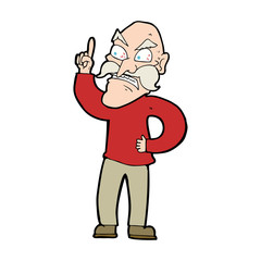 cartoon old man laying down rules