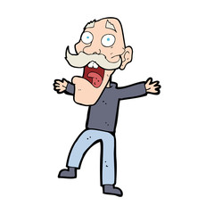 Fototapeta premium cartoon shocked old man