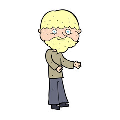 cartoon happy bearded man