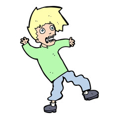cartoon terrified man