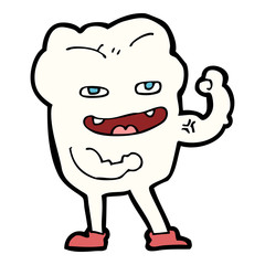cartoon strong healthy tooth