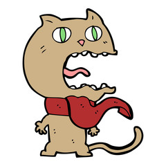 cartoon frightened cat