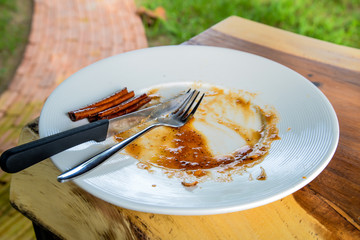 Dirty dishes, steaks