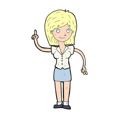 cartoon woman with idea