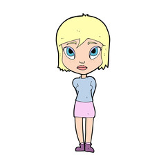 cartoon shy girl