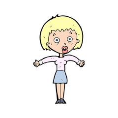 cartoon woman shrugging shoulders