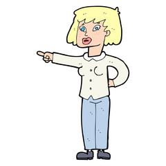 cartoon woman pointing