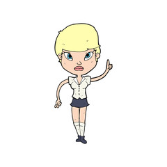 cartoon woman with idea