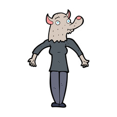 cartoon werewolf woman