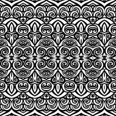 Vector Seamless Monochrome Ornate Pattern