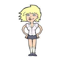 cartoon woman with hands on hips