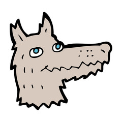 cartoon wolf head