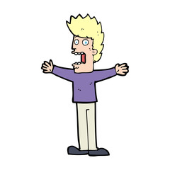cartoon terrified man