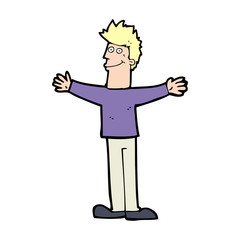 cartoon happy man