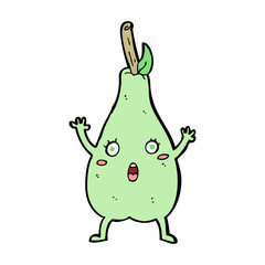 cartoon frightened pear