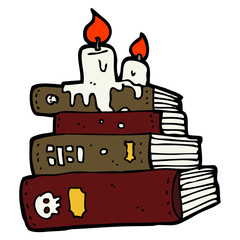 cartoon spooky old books