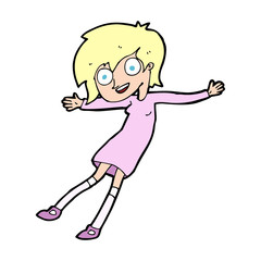 cartoon crazy excited girl