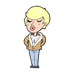 cartoon cool relaxed woman