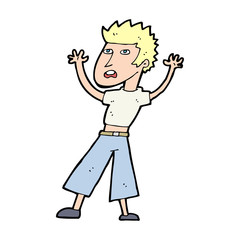 cartoon man panicking