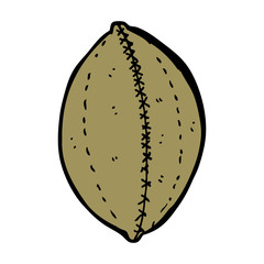 cartoon old leather football