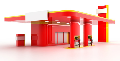 Empty and customizable gasoline station